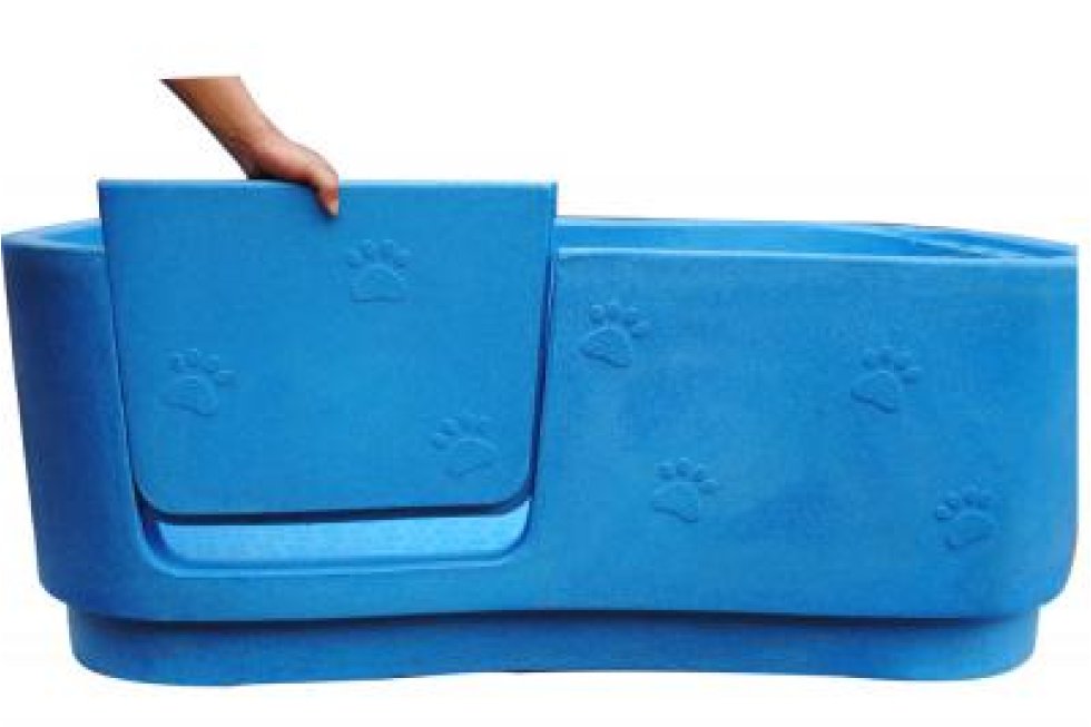 Bad op poten, blauw