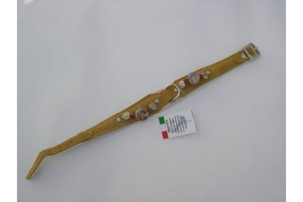 Halsband caramel suede/leer