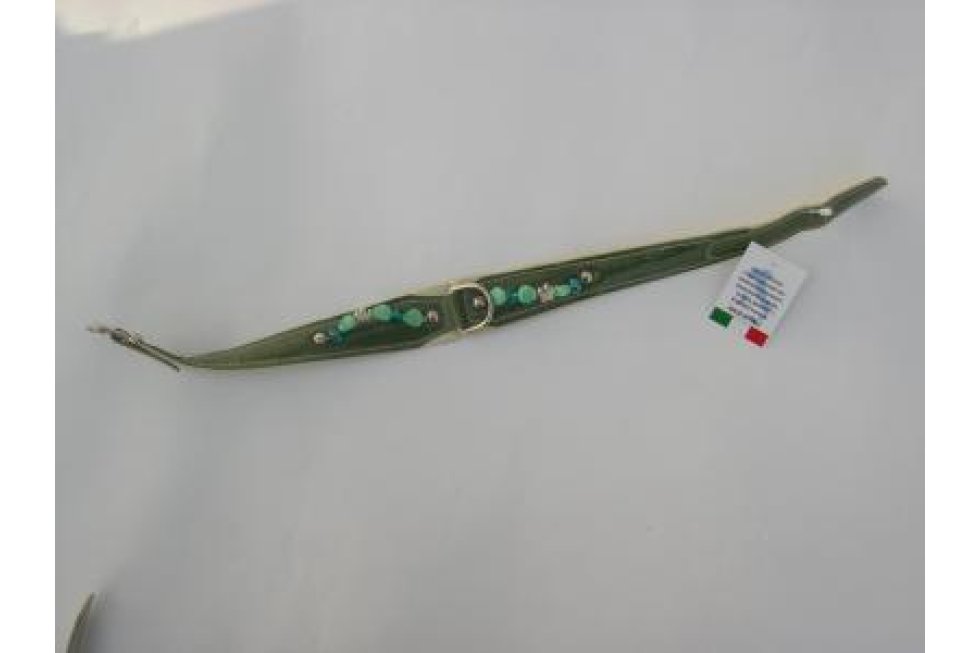 Halsband groen lak/leer