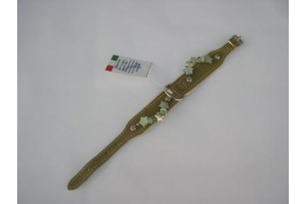 Halsband groen suede/leer