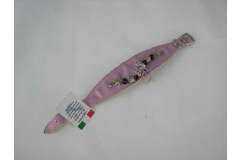 Halsband lila lak/leer
