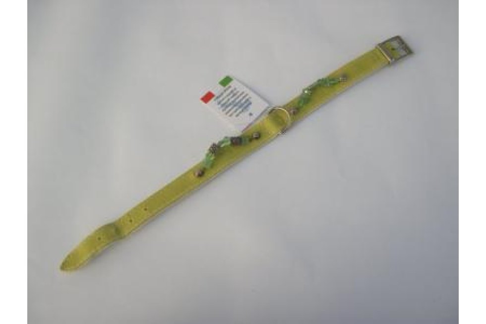 Halsband limoen lak/leer