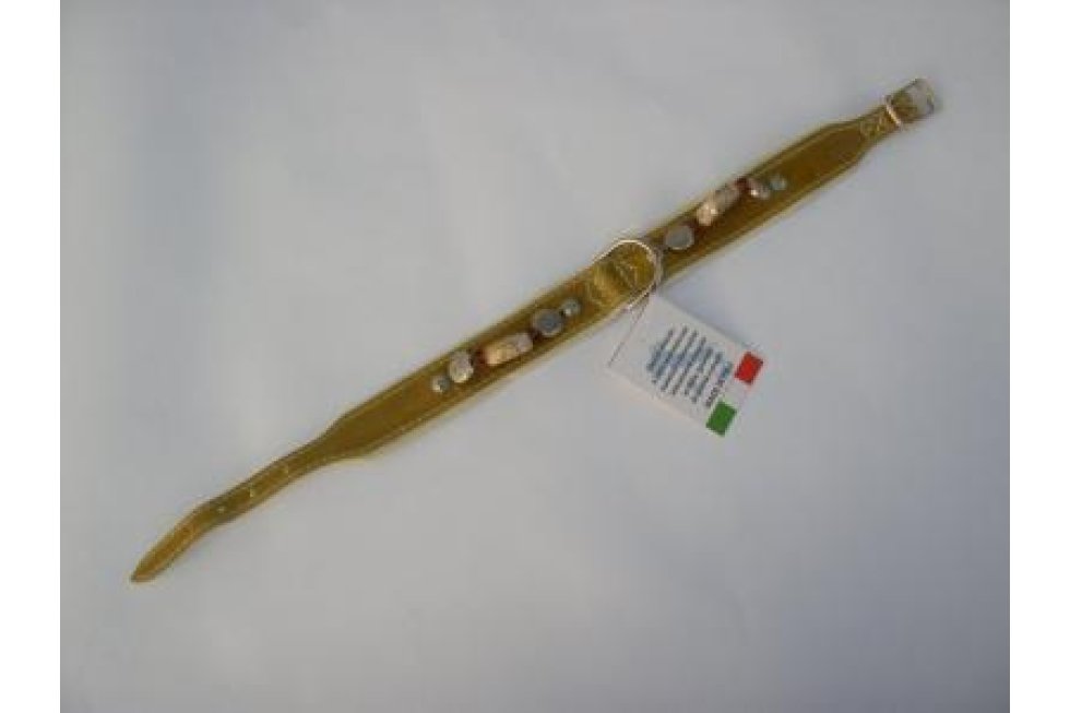 Halsband oker lak/leer