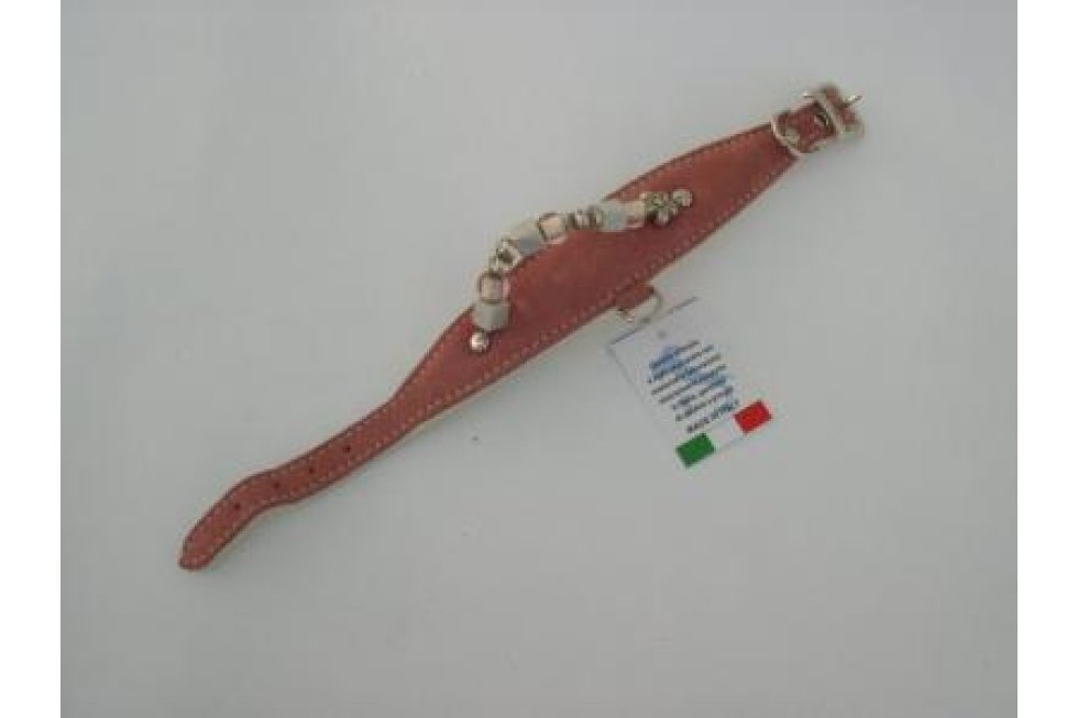 Halsband roze suede/leer