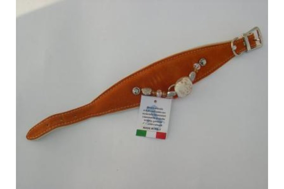 Halsband terra suede/leer