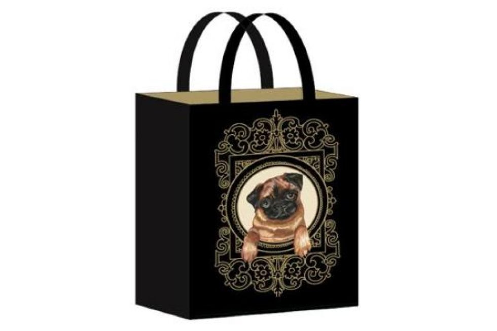 Luxe tas Mopshond 30x35cm