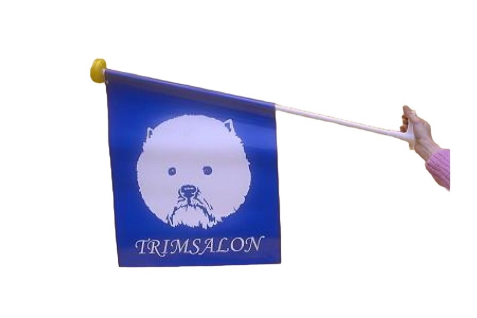 Vlag trimsalon + houder