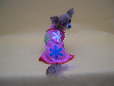 Trui roze bloem S/26cm