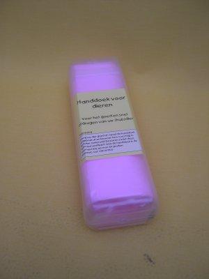 Handdoek�v dieren roze