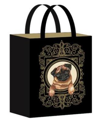 Luxe tas Mopshond 30x35cm