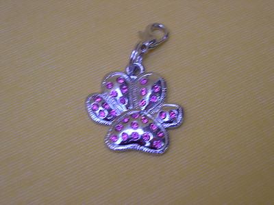 Strass pootje roze hang