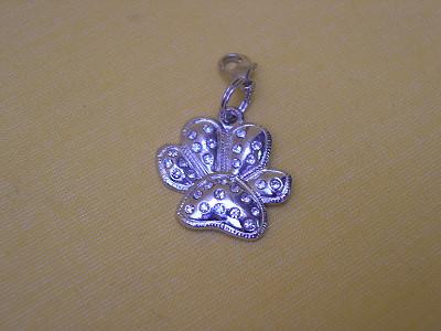 Strass pootje zilver hang