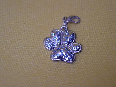 Strass pootje blauw hang