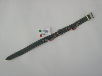 Halsband blauwgrijs suede /leer