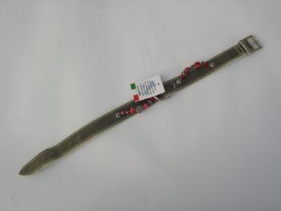 Halsband grijs lak/leer