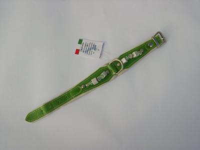 Halsband groen lak/leer