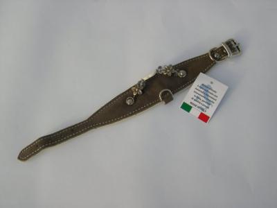Halsband muisgrijs suede/leer