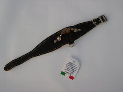 Halsband d-bruin suede/leer