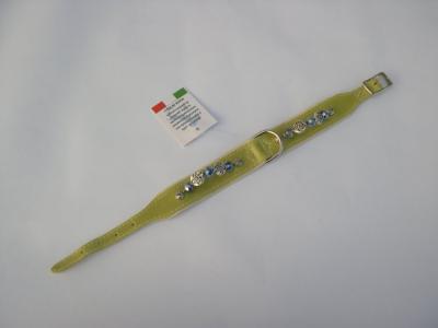 Halsband groen lak/leer