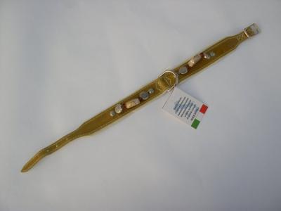 Halsband oker lak/leer