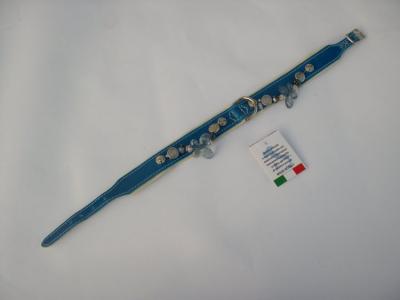 Halsband blauw lak/leer