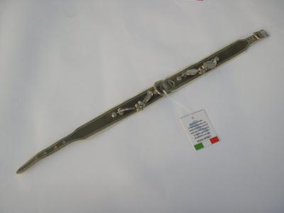Halsband grijs lak/leer
