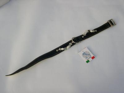 Halsband zwart suede/leer