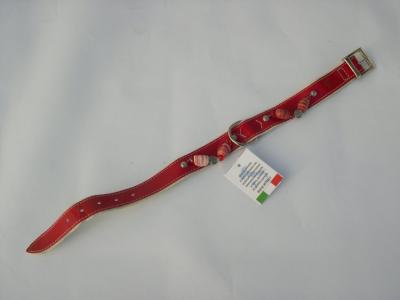 Halsband rood lak/leer