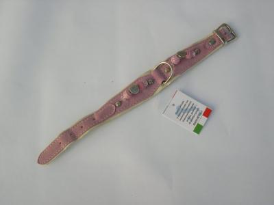 Halsband roze suede/leer
