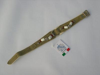 Halsband groen suede /leer