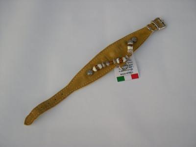 Halsband oker suede /leer