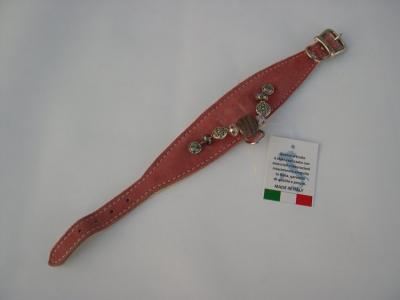 Halsband roze suede /leer
