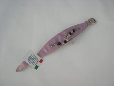 Halsband lila lak/leer