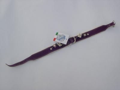 Halsband paars suede / leer