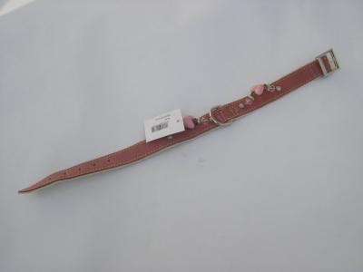 Halsband roze suede / leer