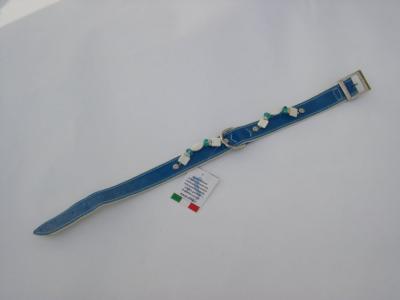 Halsband blauw lak / leer