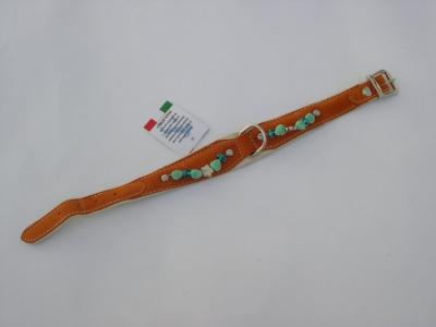 Halsband terra suede/leer