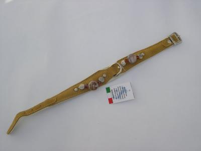 Halsband caramel suede/leer