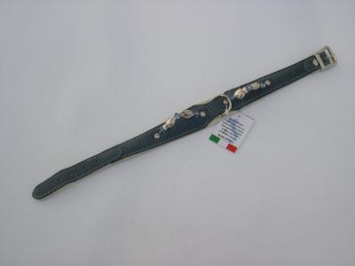 Halsband grijs suede/leer