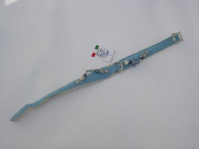 Halsband blauw suede/leer