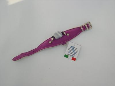 Halsband paars suede/leer