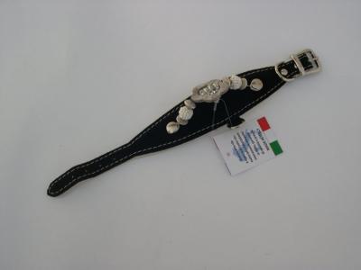 Halsband zwart suede/leer
