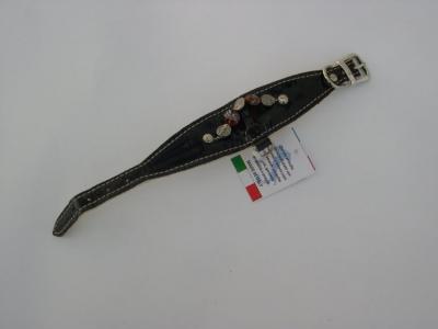 Halsband zwart lak/leer