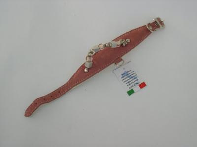 Halsband roze suede/leer