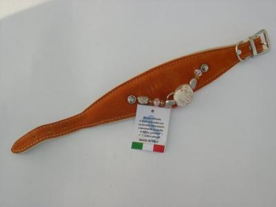 Halsband terra suede/leer