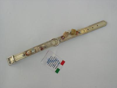 Halsband goud leer lak/leer