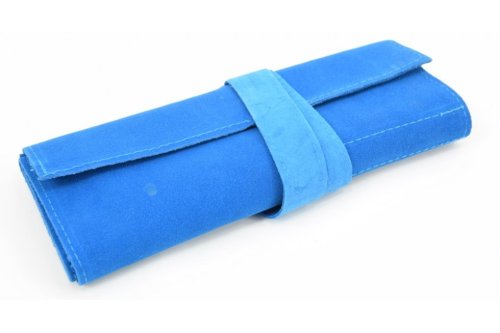 Etui L-blauw suede leer