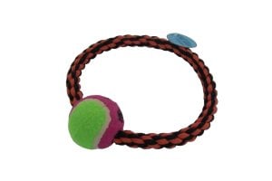 RD/ZW Bal met touw 20cm